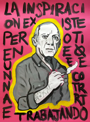 Pablo Picasso- Pop Art Portrait with Quote Print