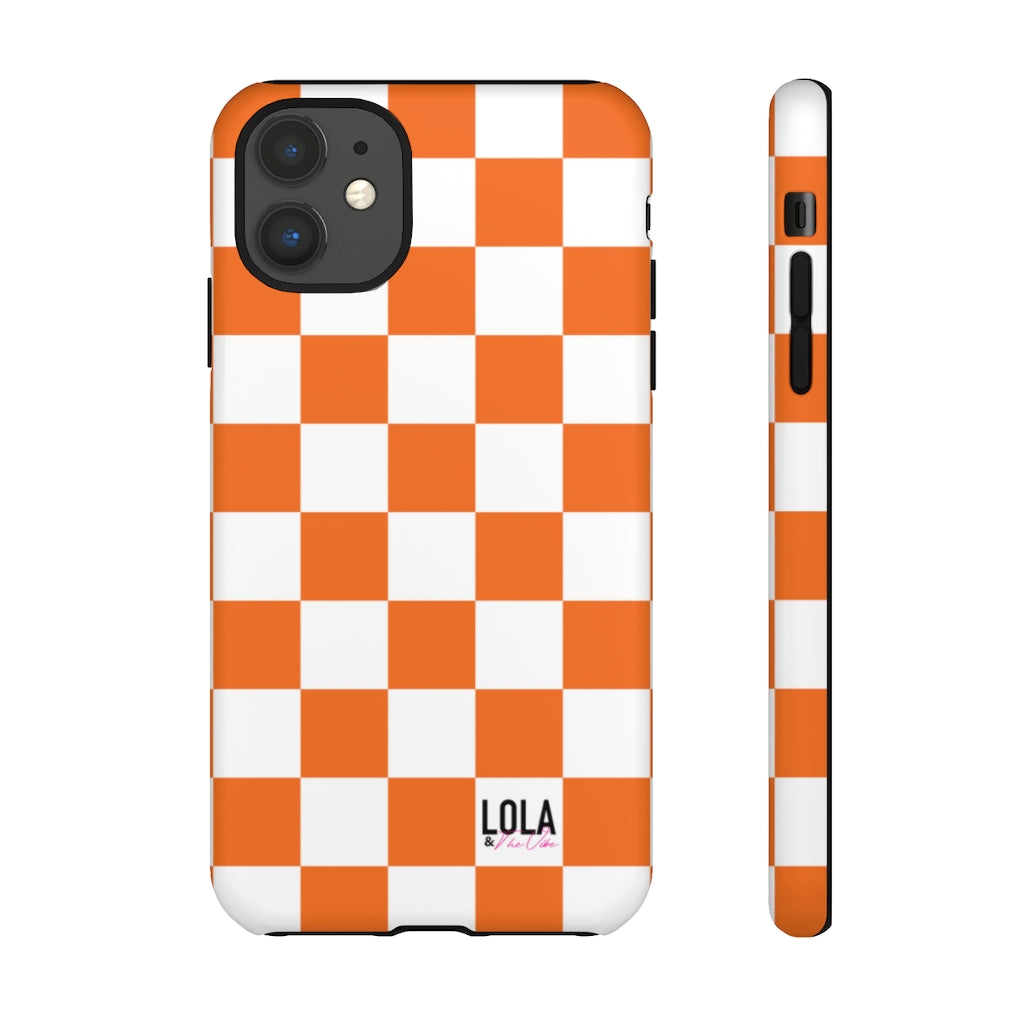 Orange Checker iPhone Case