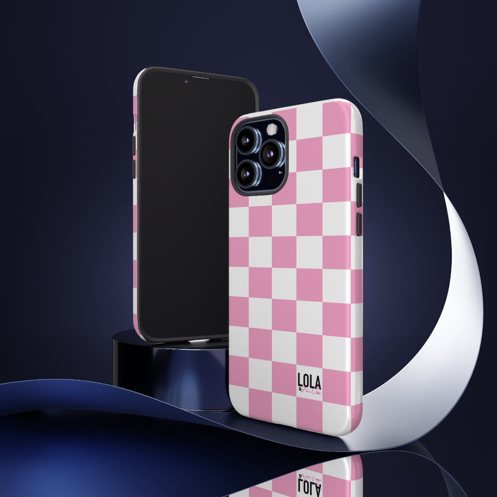 Pink Checker iPhone Case