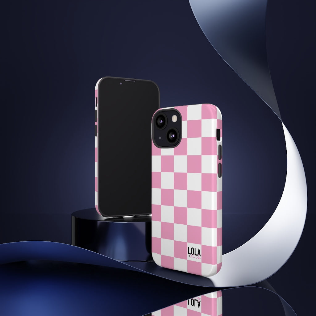 Pink Checker iPhone Case