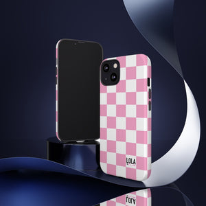 Pink Checker iPhone Case