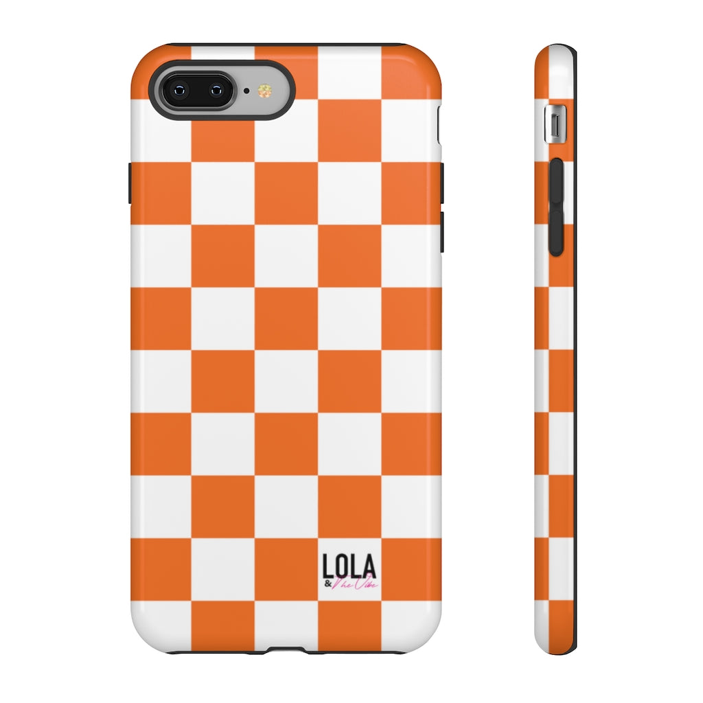 Orange Checker iPhone Case