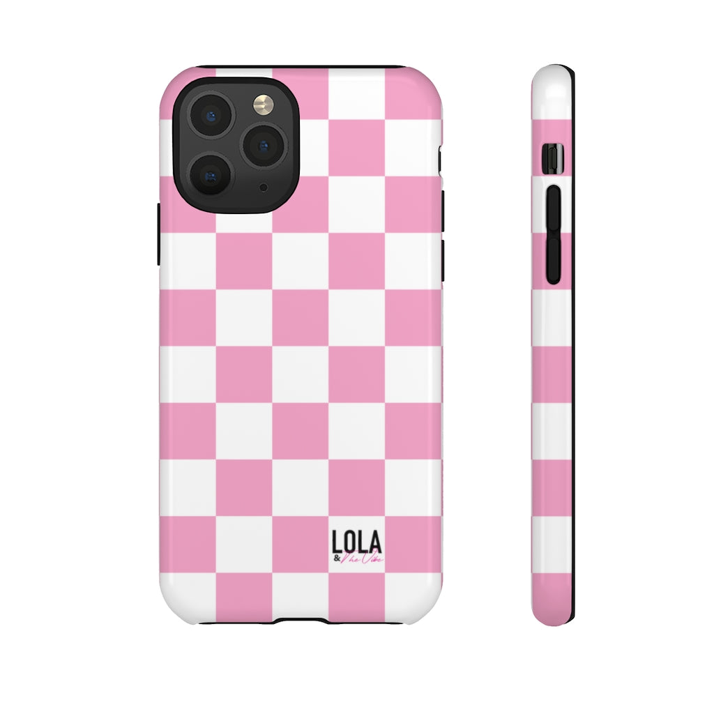 Pink Checker iPhone Case