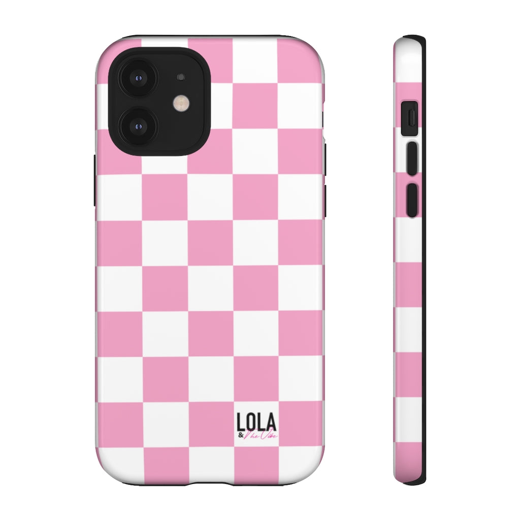 Pink Checker iPhone Case