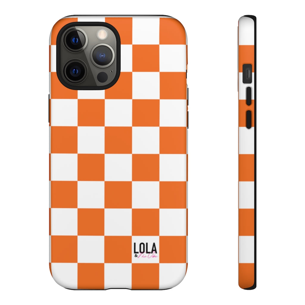 Orange Checker iPhone Case