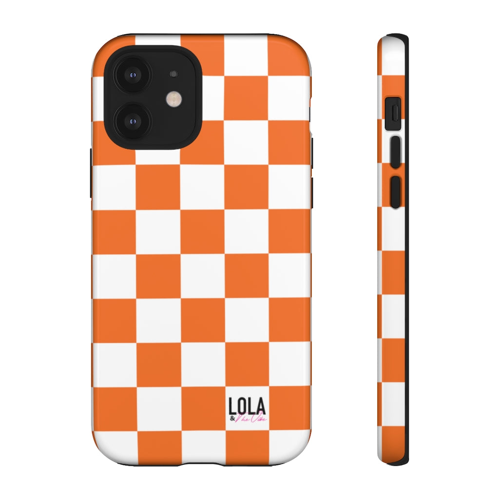 Orange Checker iPhone Case