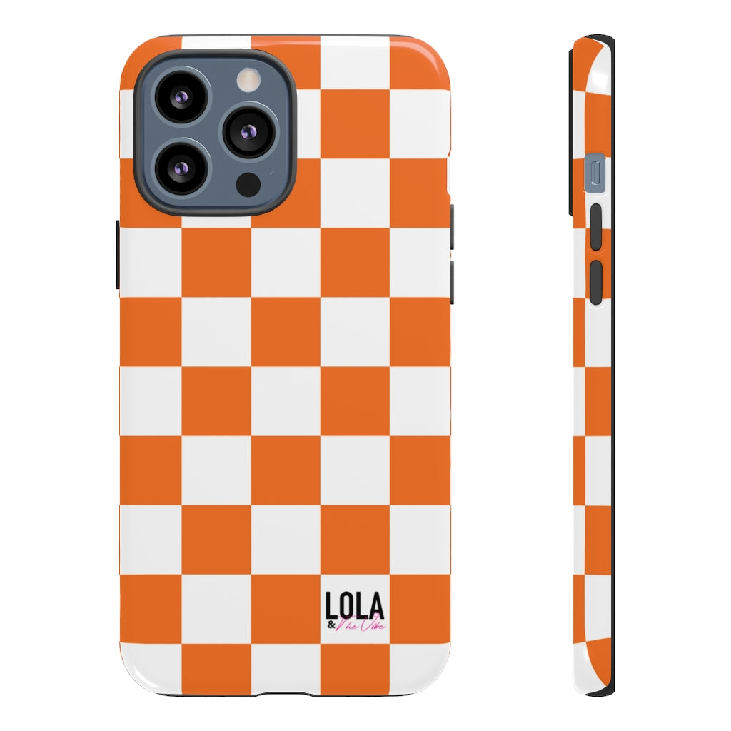 Orange Checker iPhone Case